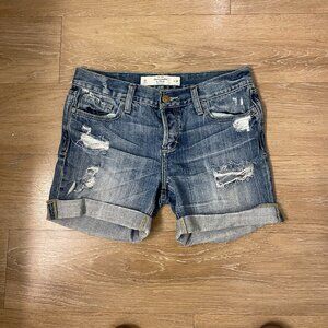 Y2K Abercrombie & Fitch Low Rise Distressed Denim Jeans w/ Cuff